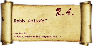 Rabb Anikó névjegykártya