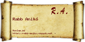 Rabb Anikó névjegykártya